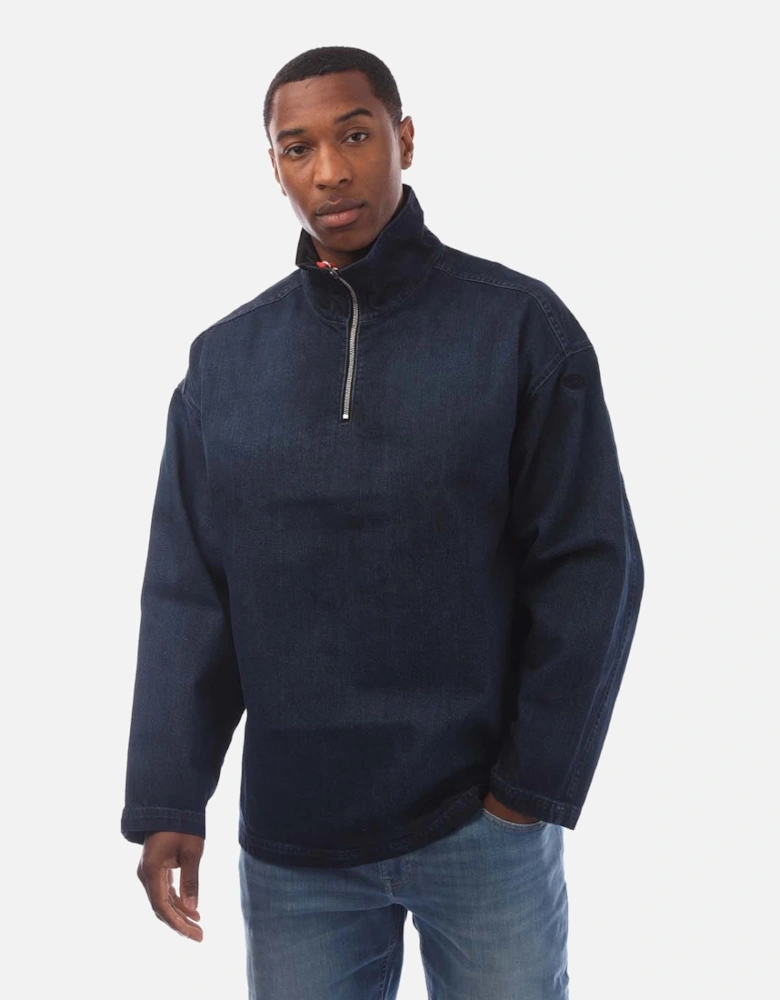 D-Flow-Plus Half-Zip Denim Top