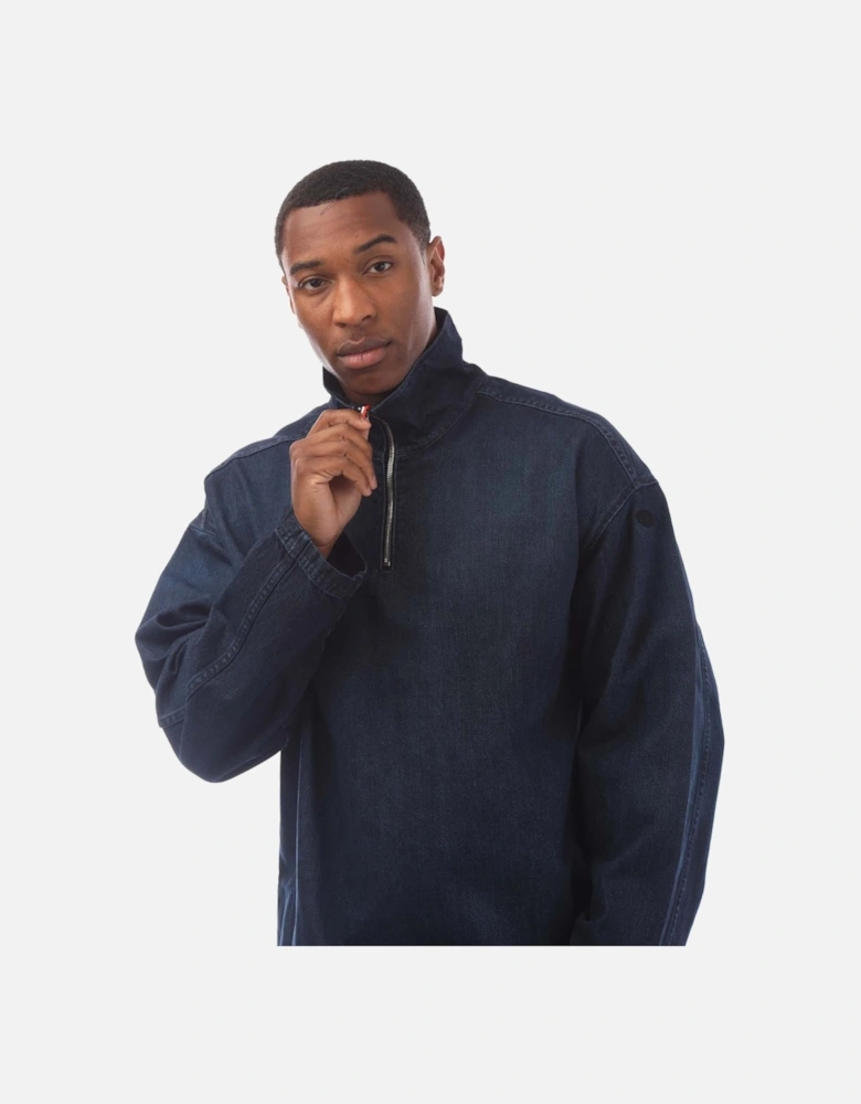 D-Flow-Plus Half-Zip Denim Top