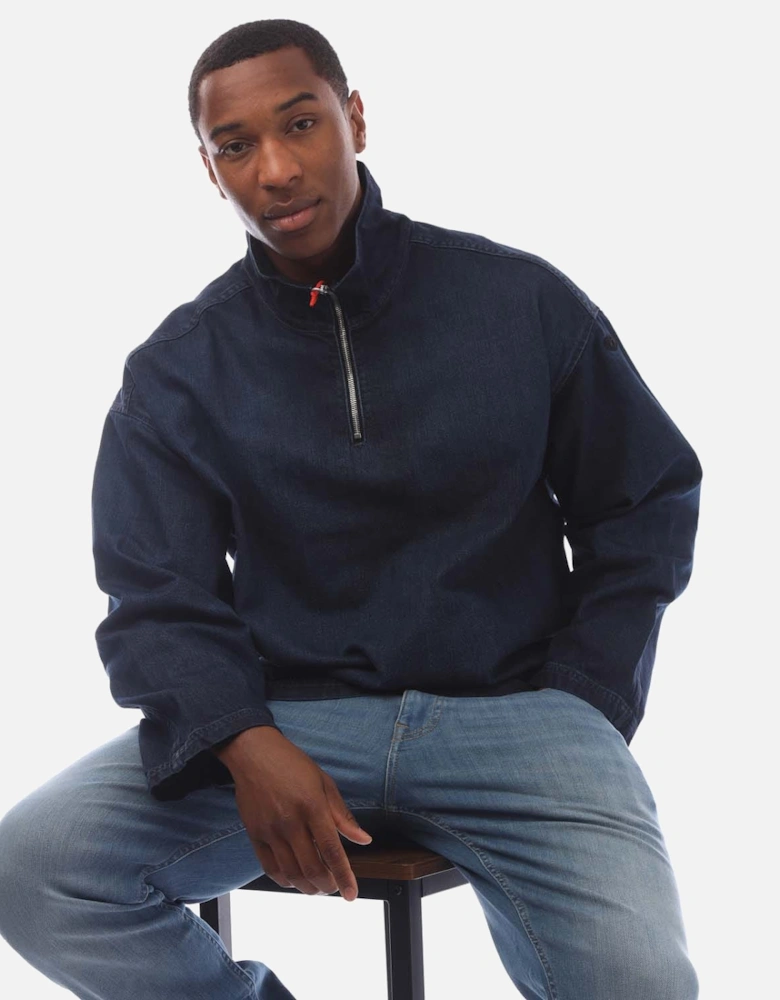 D-Flow-Plus Half-Zip Denim Top