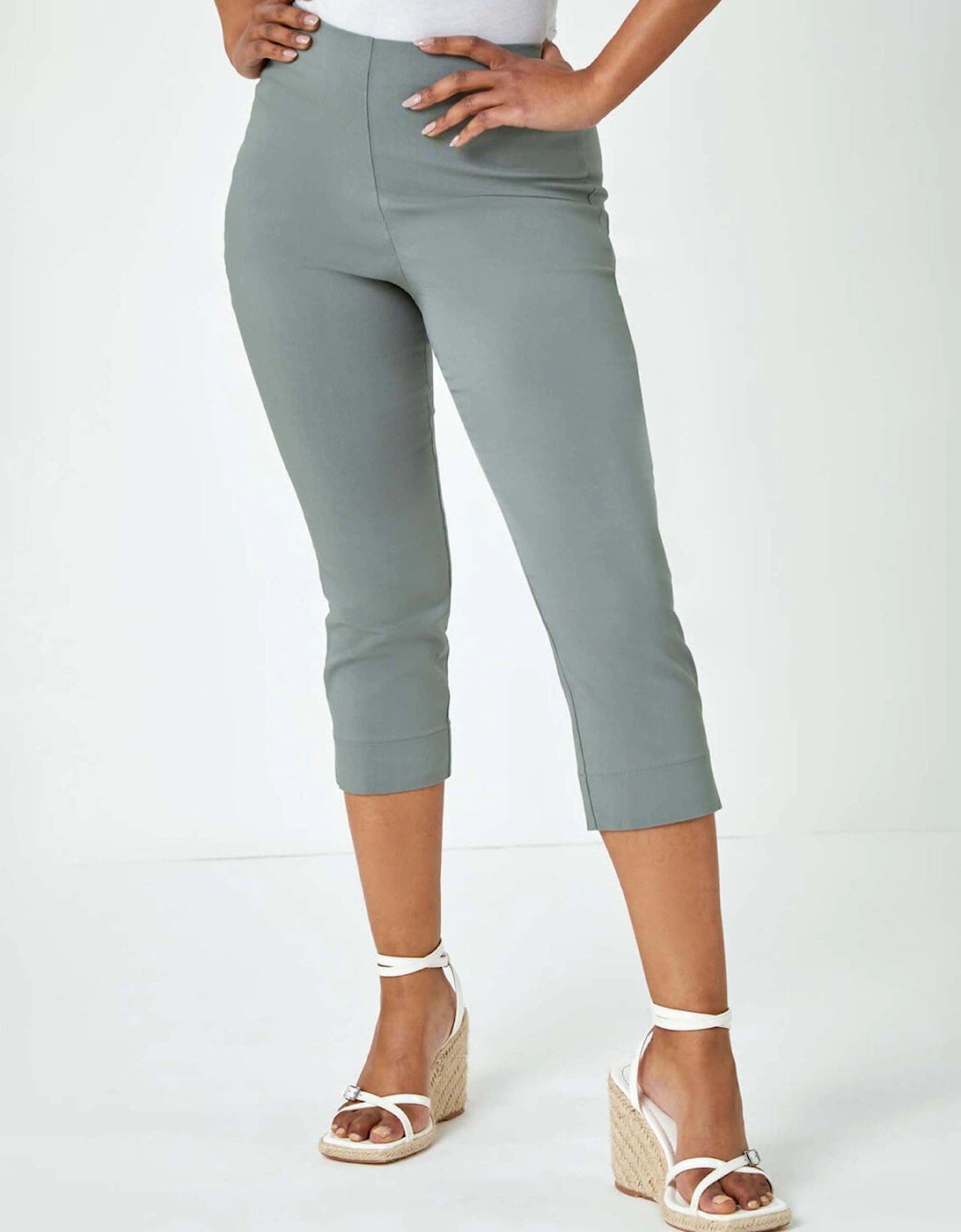 Petite Cropped Stretch Trouser - Khaki, 2 of 1