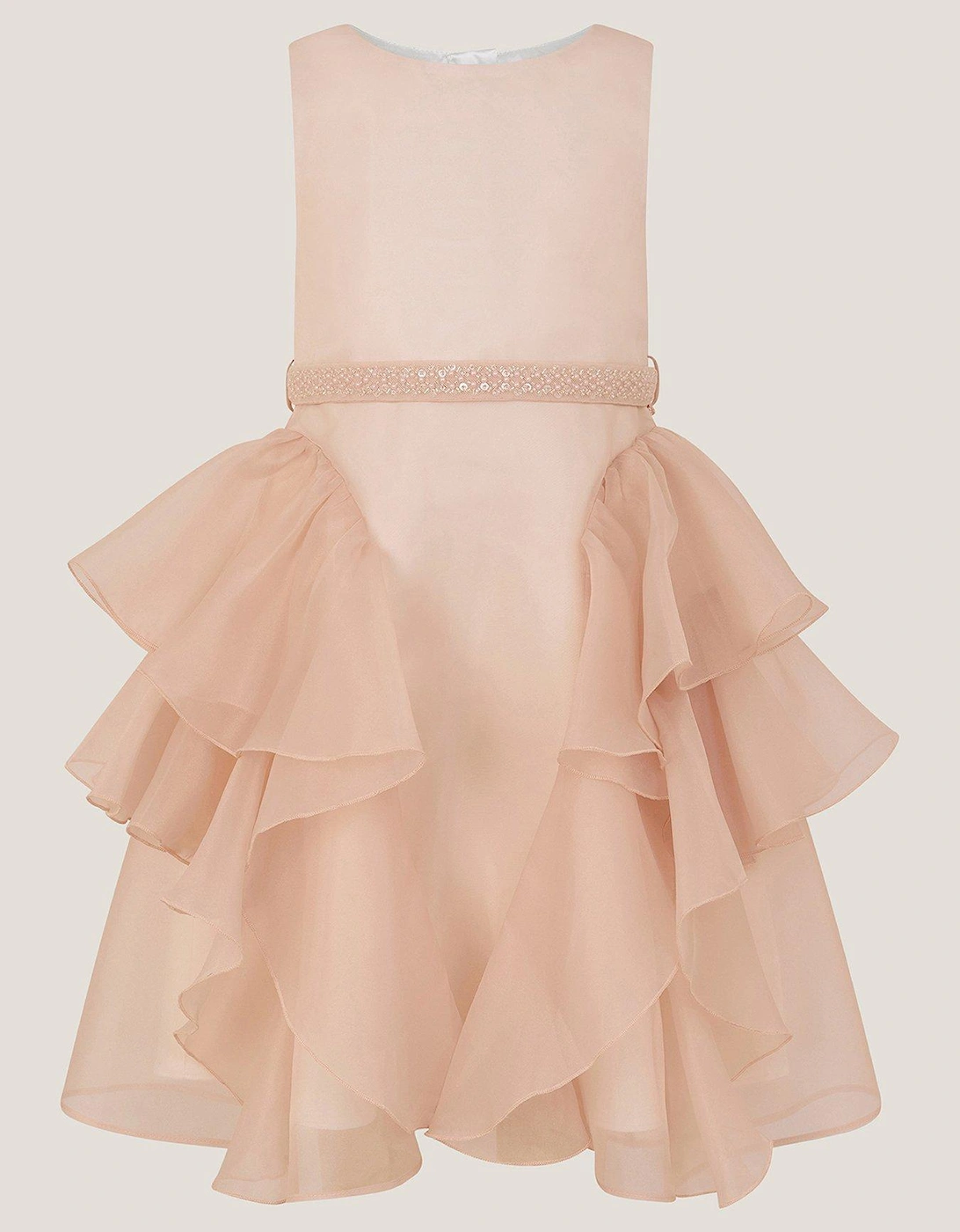 Girls Joanie Organza Pearl Belt Dress - Pink, 2 of 1