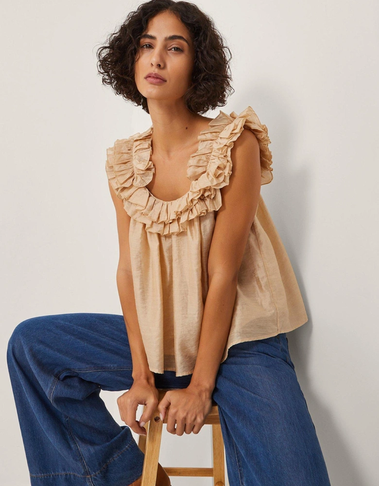 Ella Frill Top - Apricot