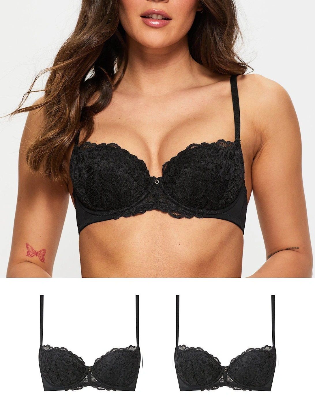 Sexy Lace Padded Balcony Bra 2 Pack, 2 of 1