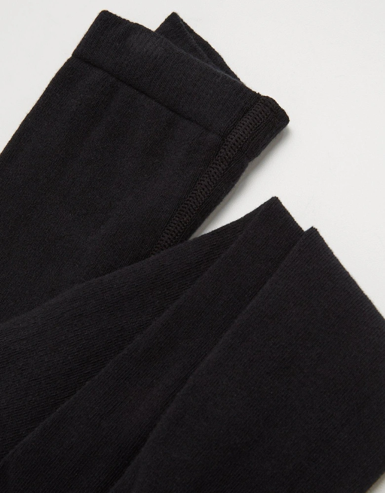 Girls 3 Pack Flat Knit Tights - Black