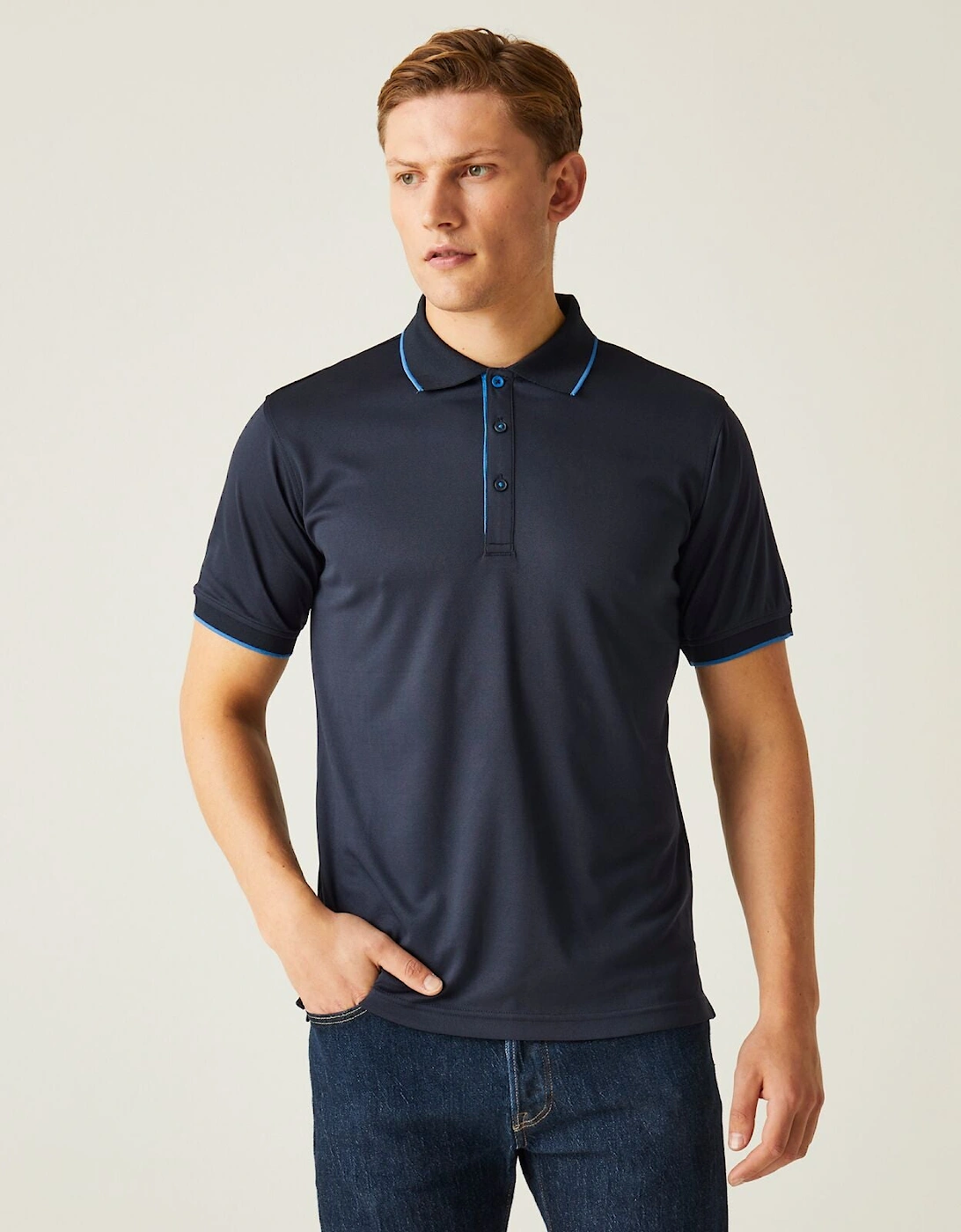 Professional Mens Navigate Short Sleeve Polo Shirt, 2 of 1