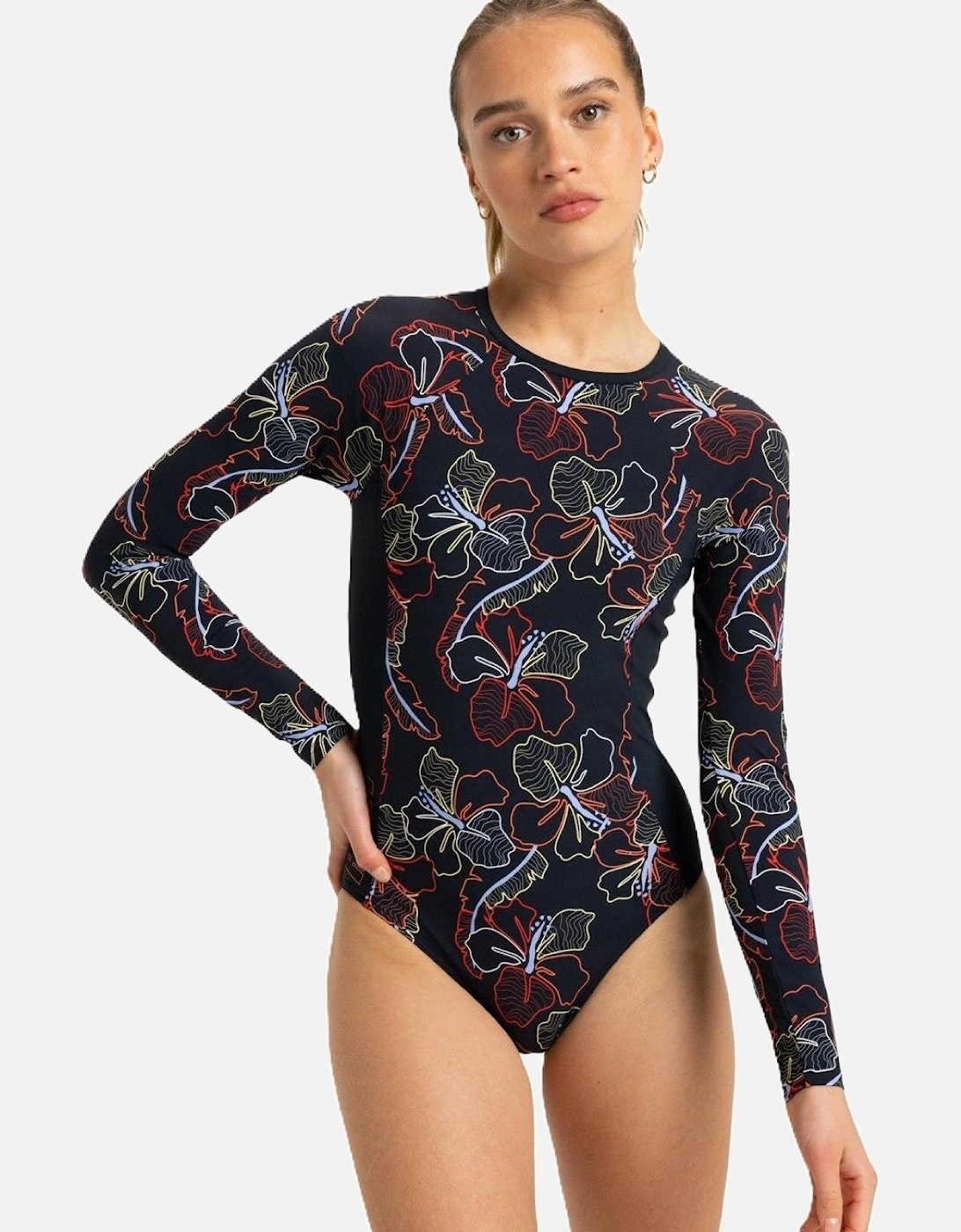 Womens Active Onesie Long Sleeve Rash Vest, 2 of 1