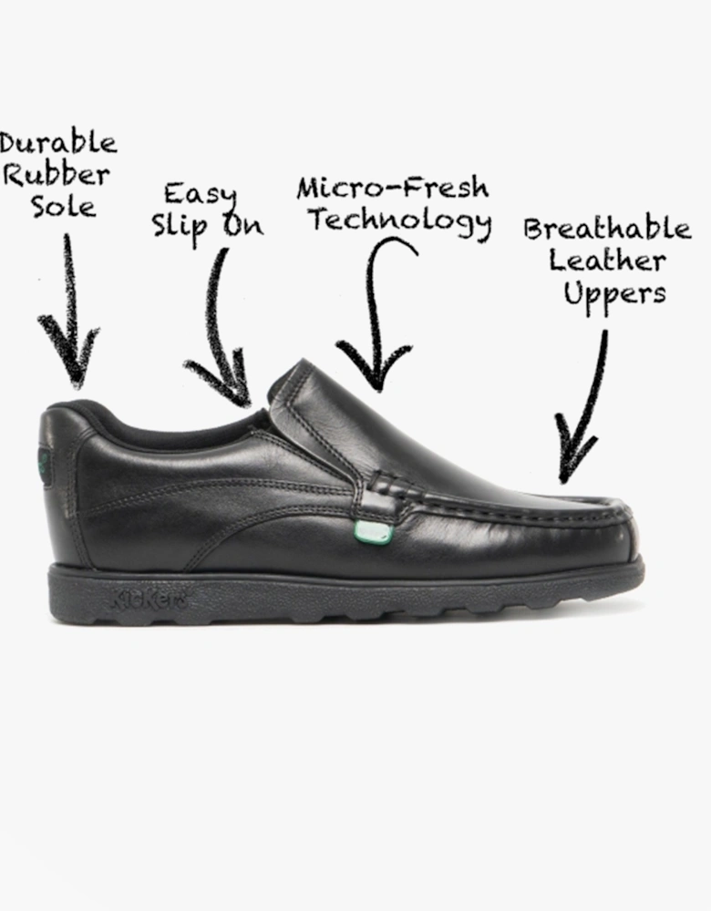 114239 FRAGMA SLIP Boys School Shoes Black