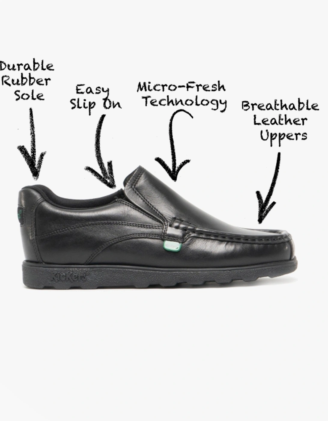 114239 FRAGMA SLIP Boys School Shoes Black, 7 of 6