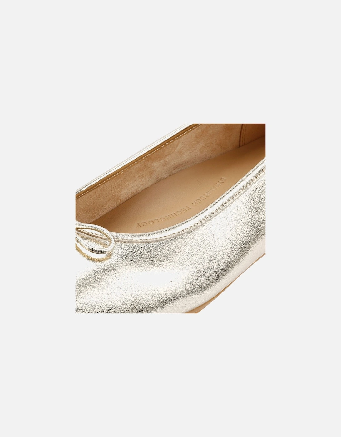 Delicato Metallic Leather Women's Platino Ballet Flats