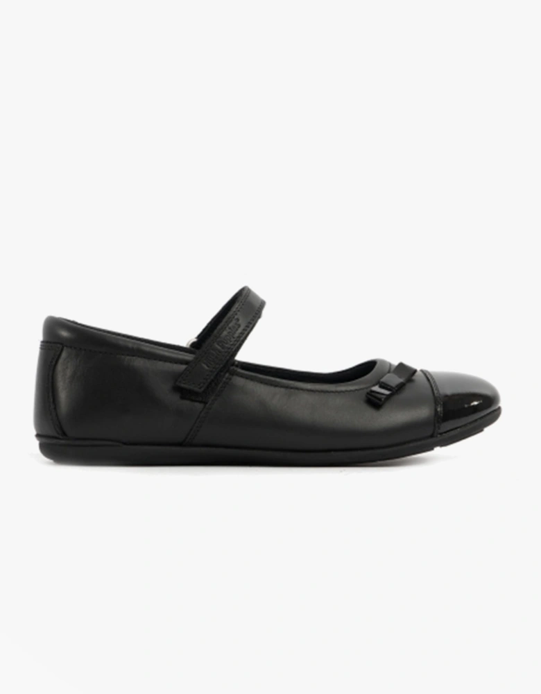 DANIELLE SENIOR Girls Leather School Shoes Black
