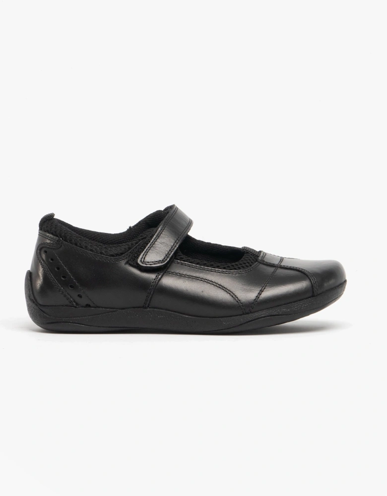 CINDY Girls Leather School Shoes Black