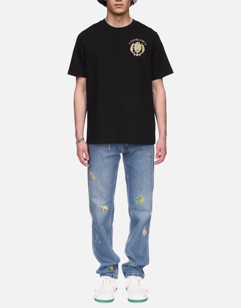 Men T ShirtS Joyaux D'Afrique Tennis Club Summer Cotton Tee Black