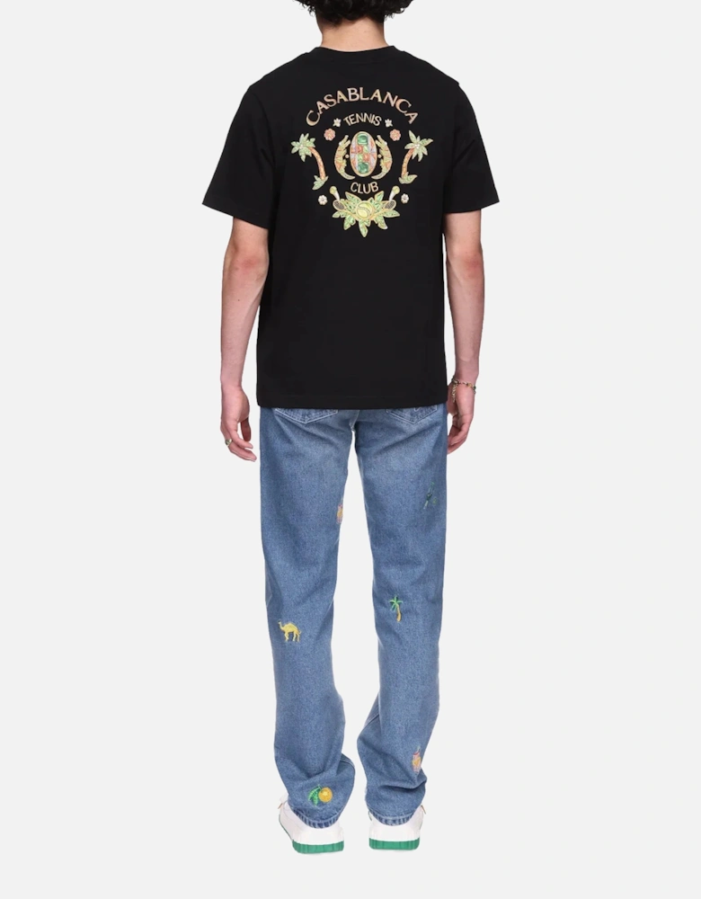 Men T ShirtS Joyaux D'Afrique Tennis Club Summer Cotton Tee Black