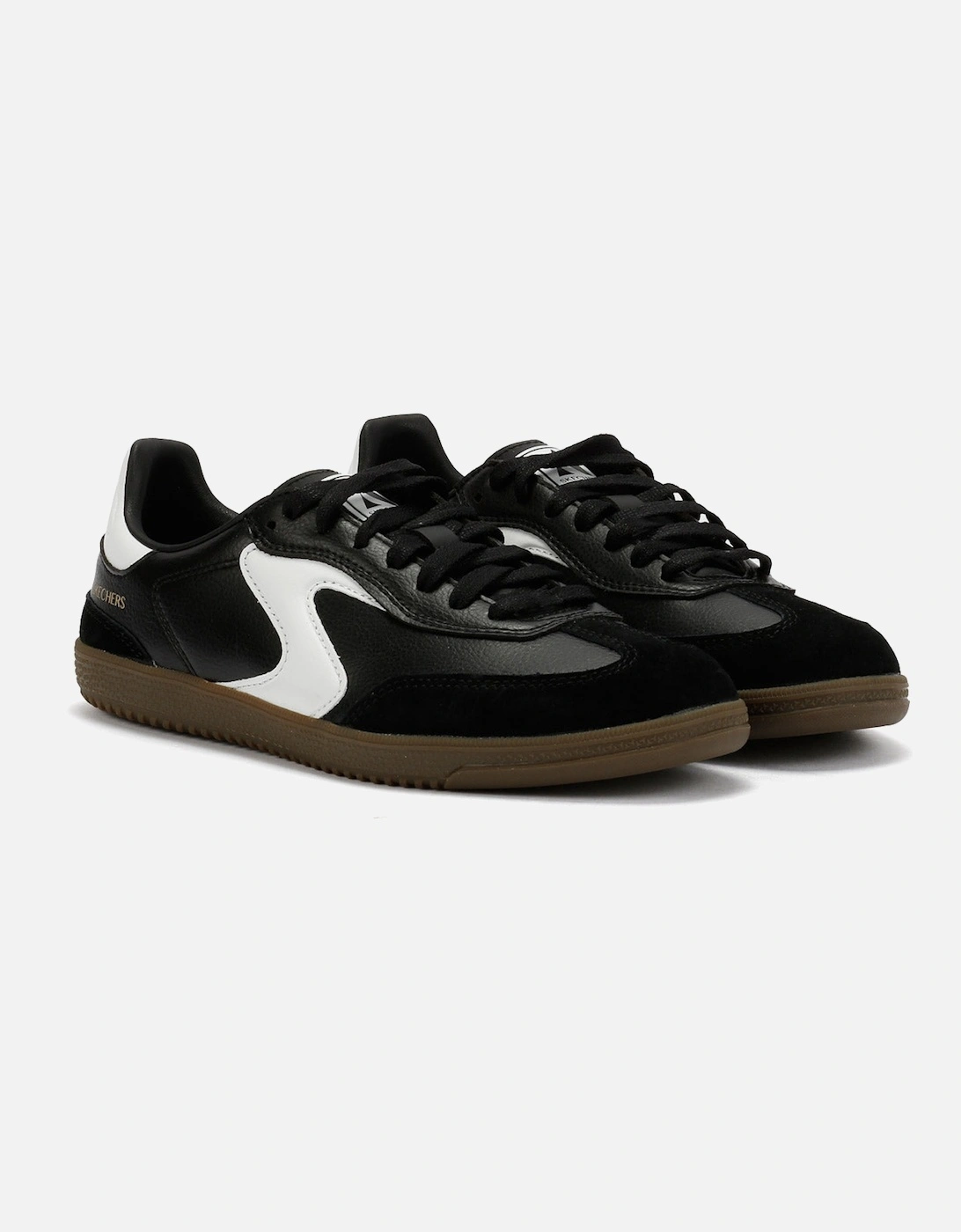 Hotshot Kickoff Leather Women's Black/White Trainers, 9 of 8