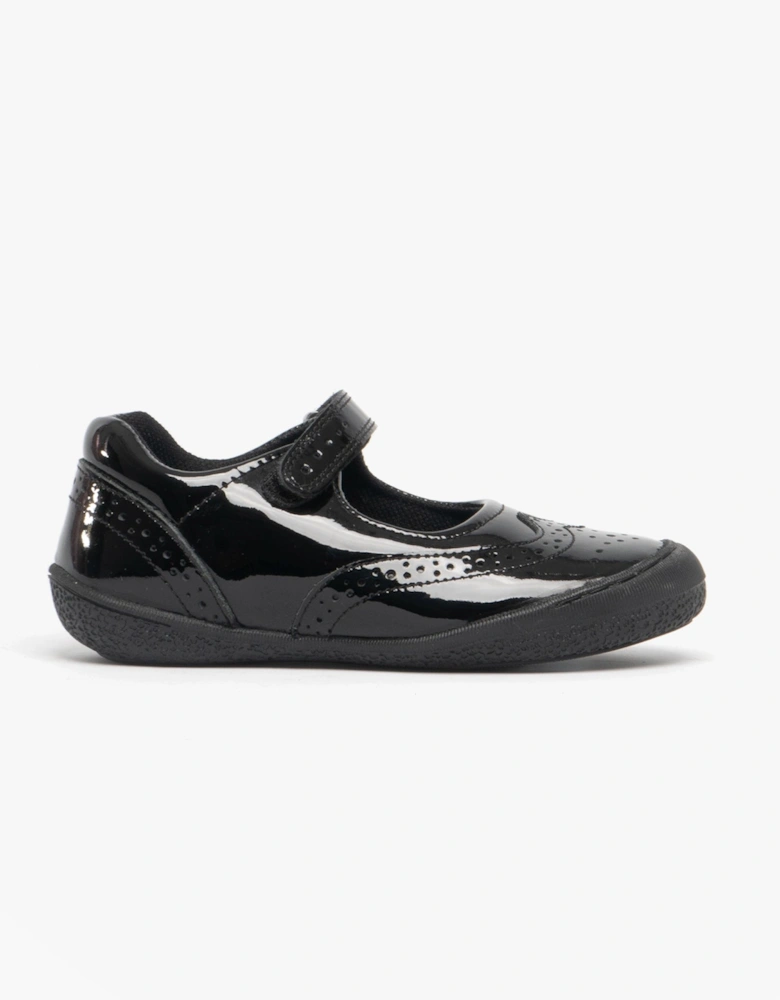 RINA Girls Leather School Shoes Black Patent