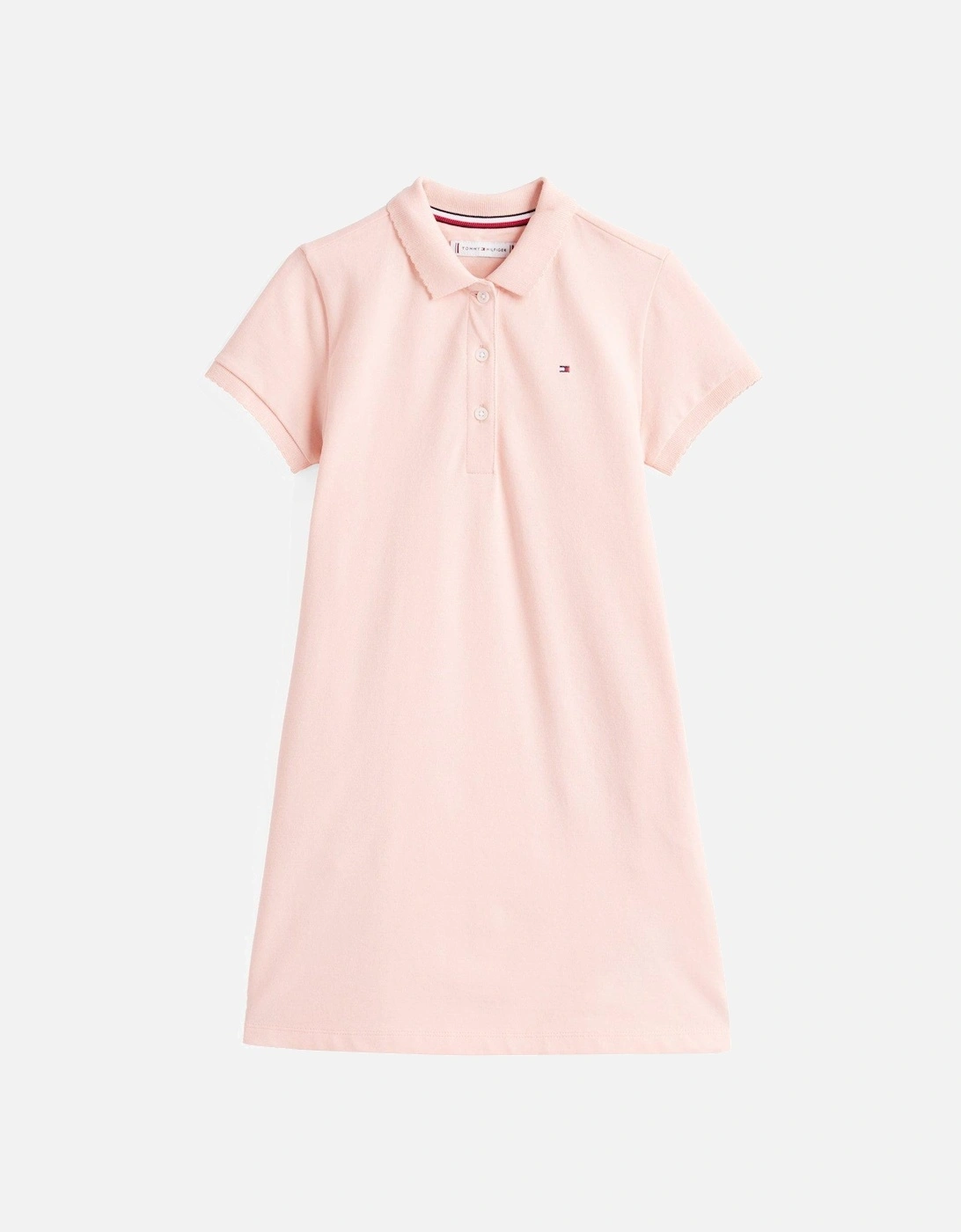Girls Essential Short Sleeve Polo Dress - Coral Ice
