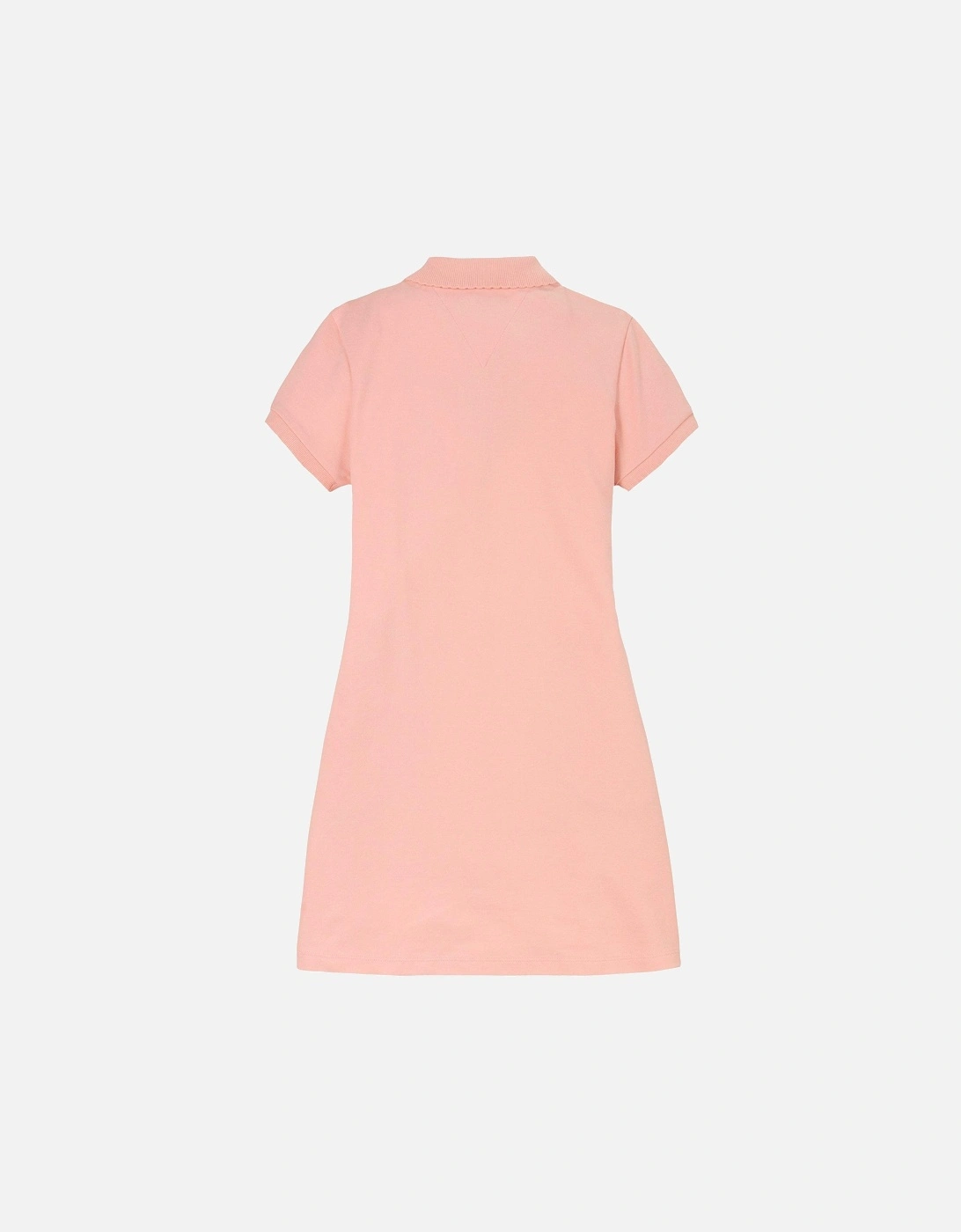 Girls Essential Short Sleeve Polo Dress - Coral Ice