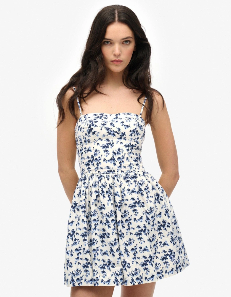 Corset Cami Mini Dress - Blue