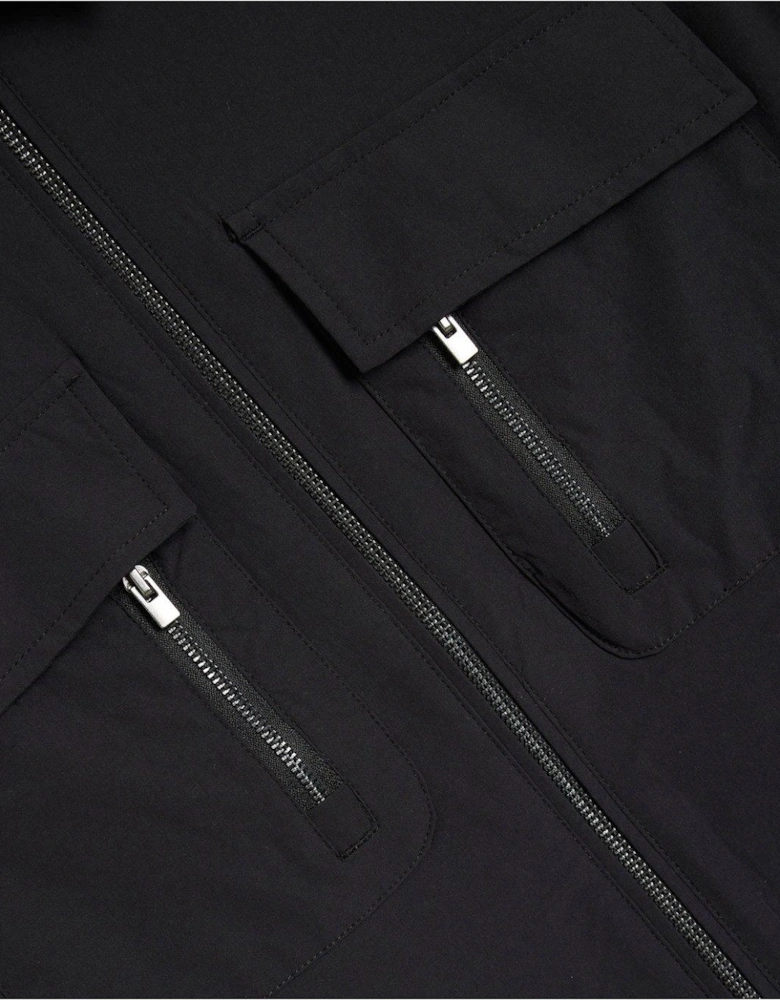 Utility Tech Pocket Shacket - Black