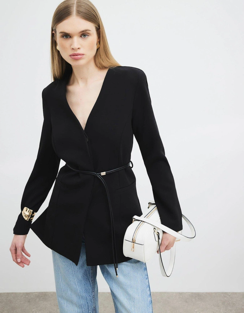 Long Sleeve Belted Blazer