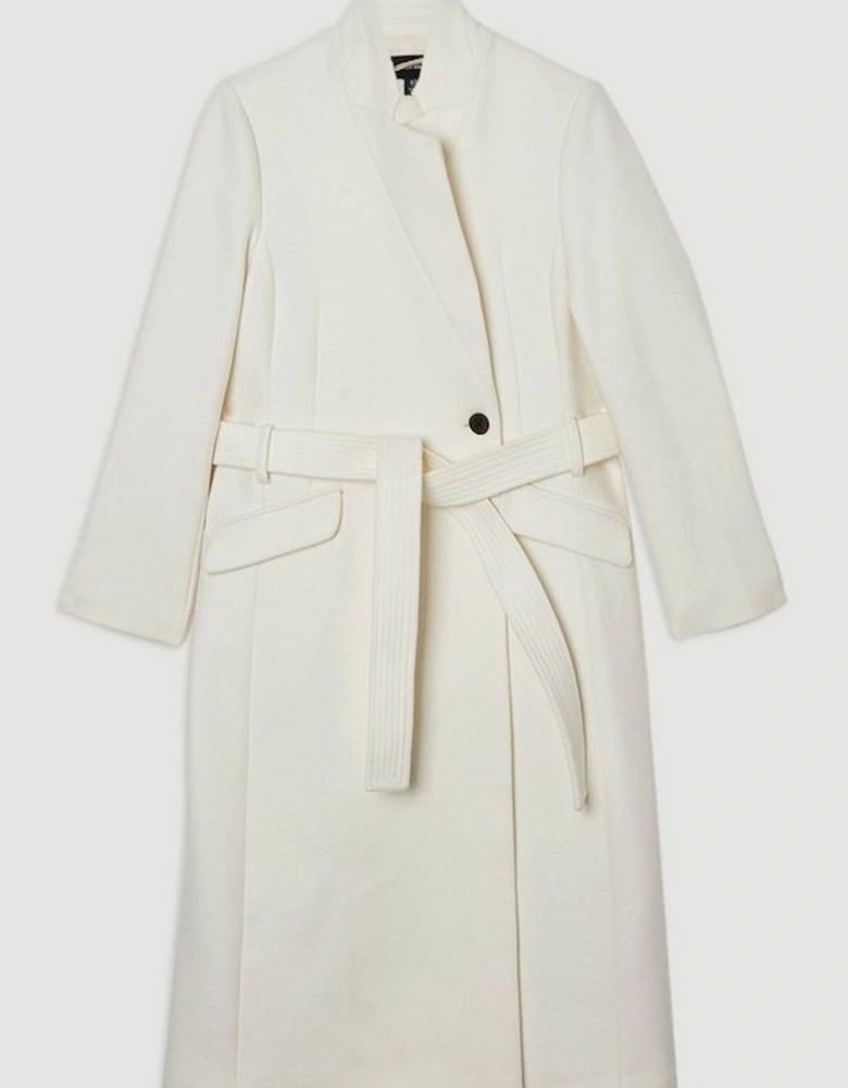 Wool Investment Notch Neck Tailored Midi Coat