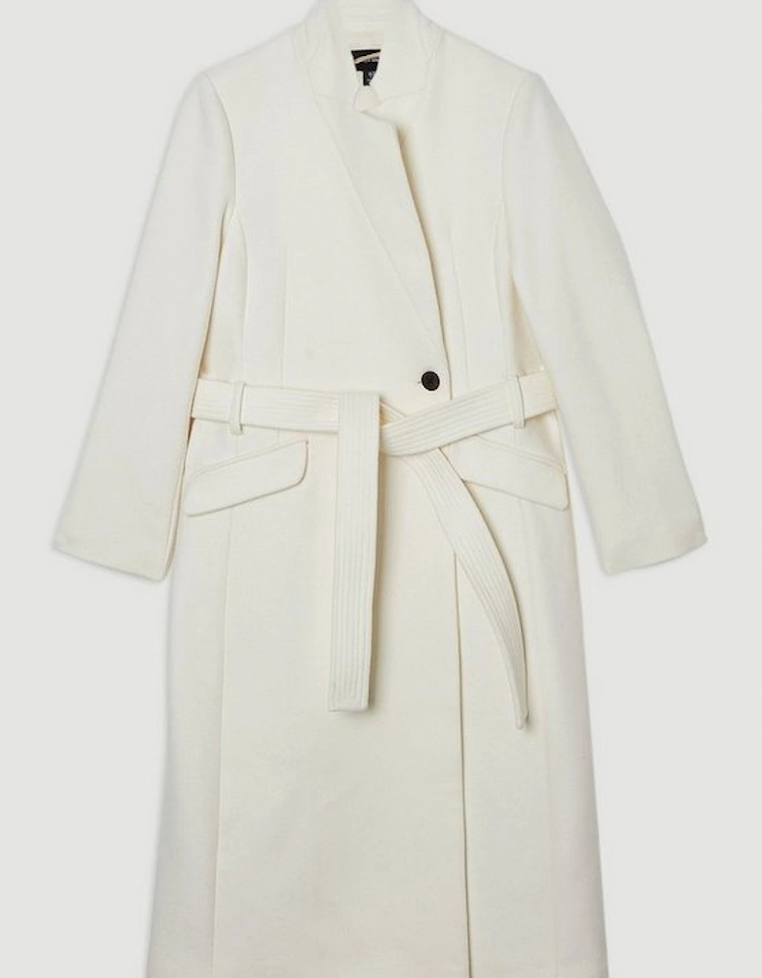 Wool Investment Notch Neck Tailored Midi Coat