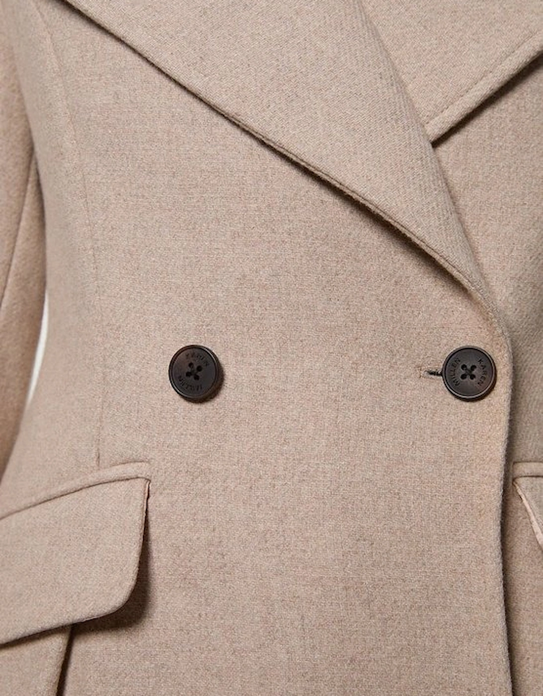 Wool Tailored Flared Skirt Midi Coat
