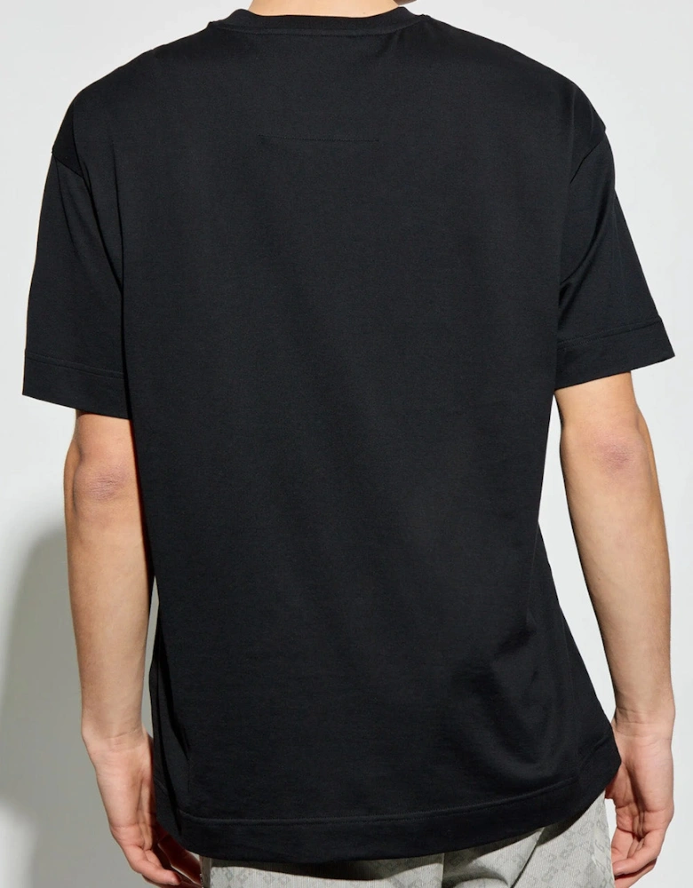 Monogram College Embroidered Logo T-Shirt in Black