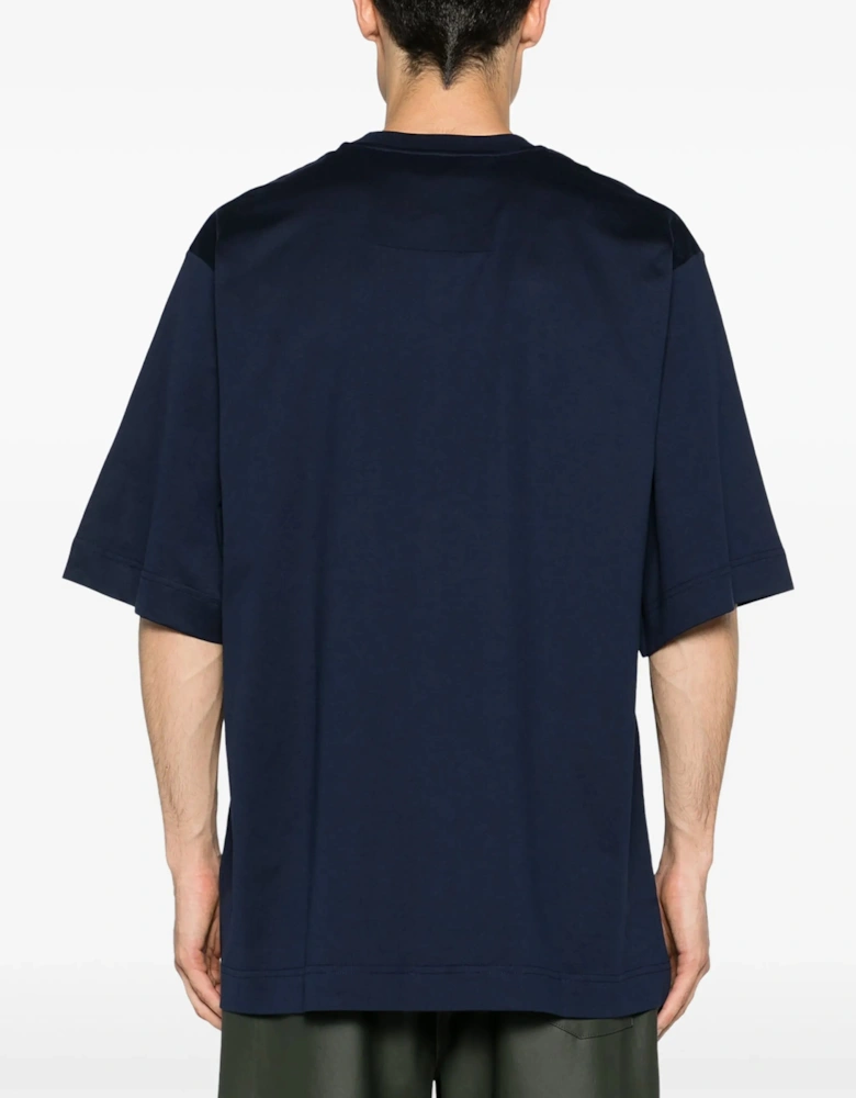 4G 1952 Embroidered Logo Oversized T-Shirt in Medium Blue