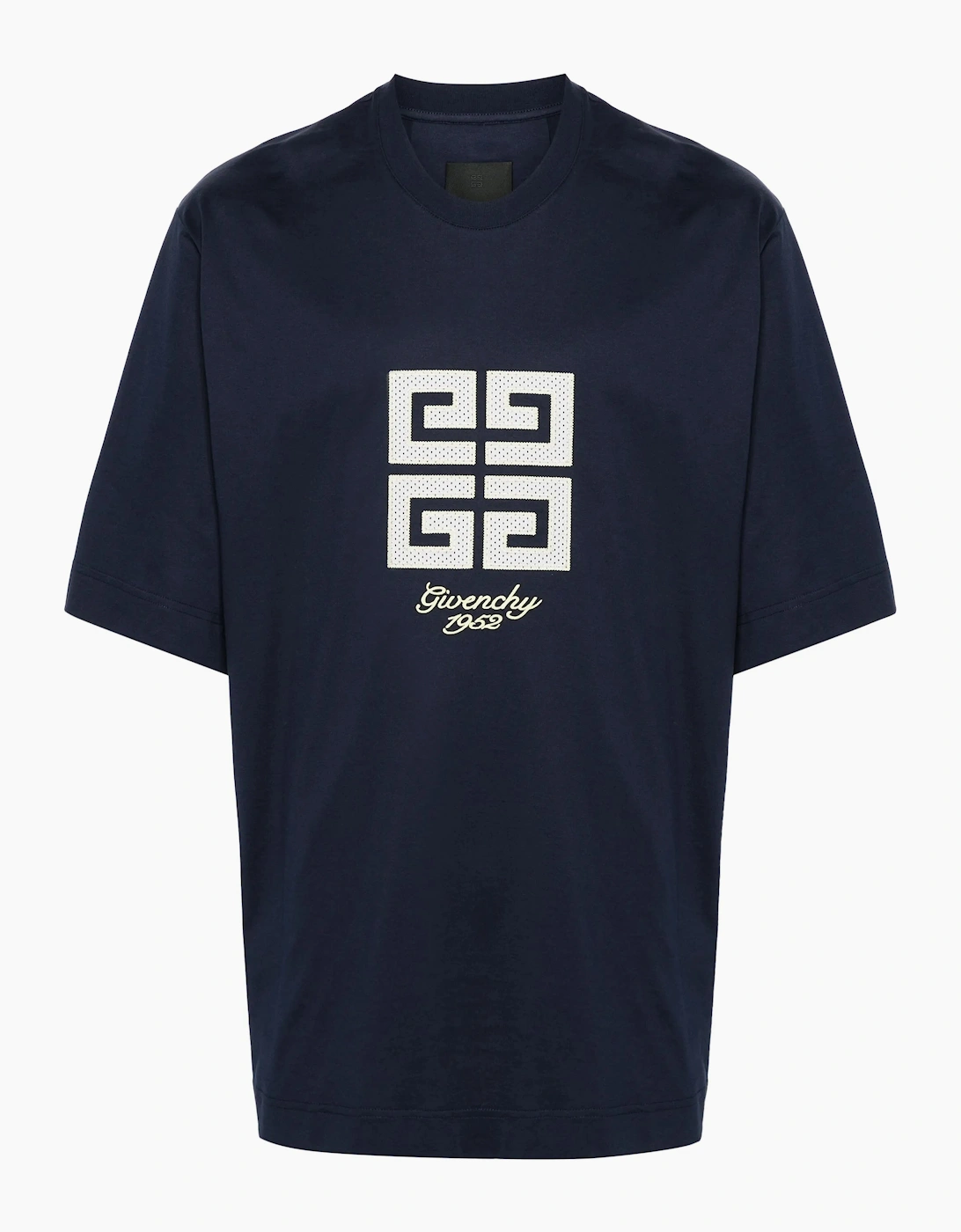 Men's Givenchy 4G 1952 Embroidered Logo Oversized T-Shirt in Medium Blue - Navy - Size: 40