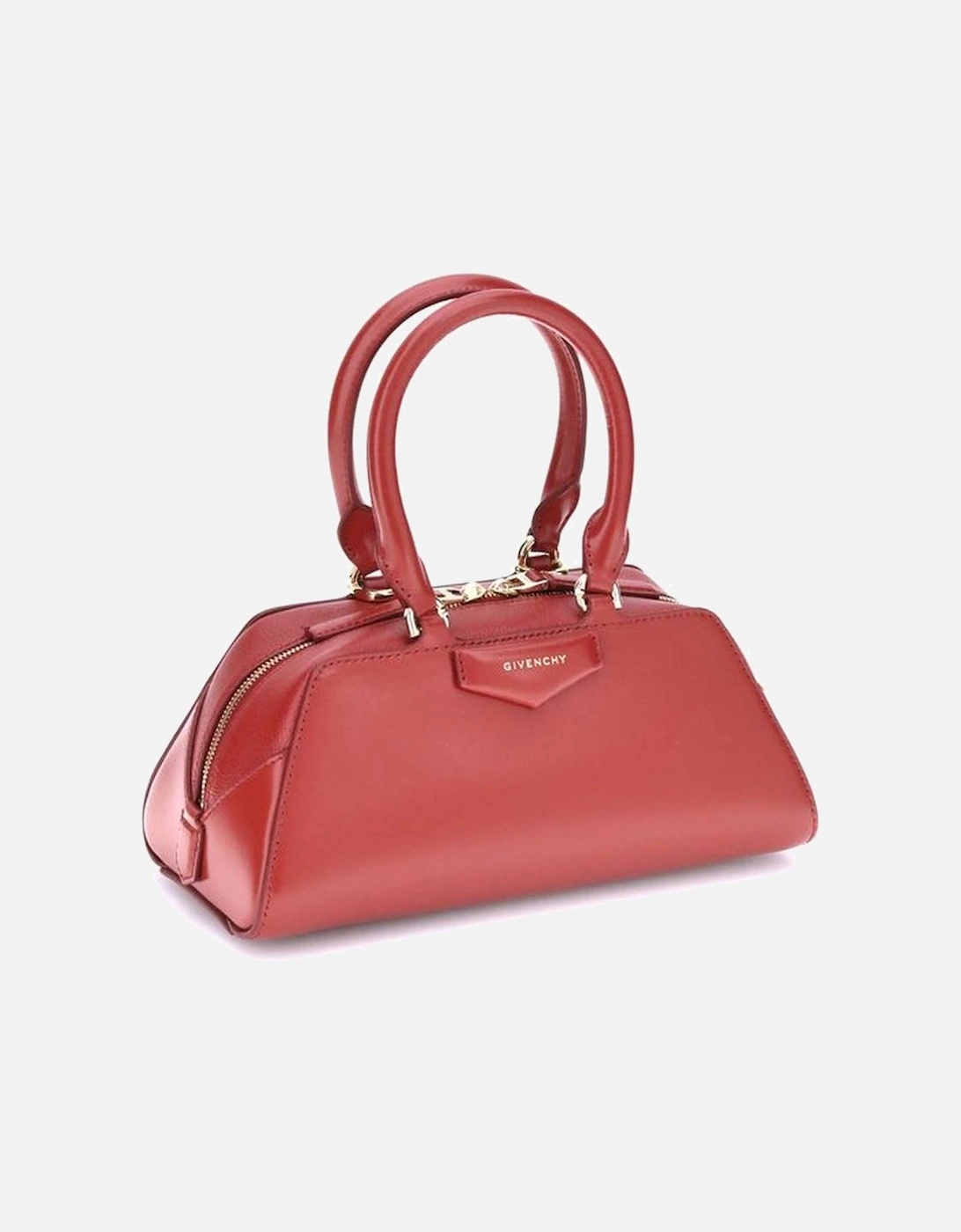 Mini Handbag with Adjustable Strap and Gold Details Women - Red