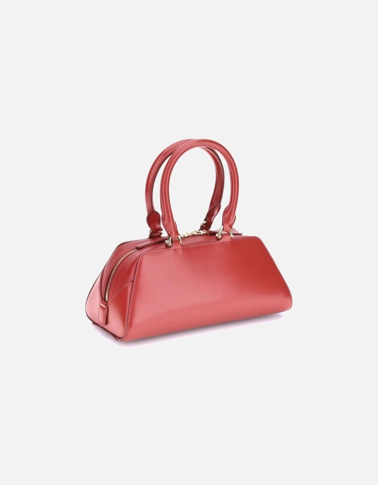 Mini Handbag with Adjustable Strap and Gold Details Women - Red