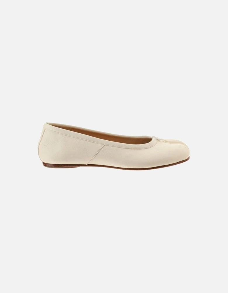 Calfskin Tabi Ballerinas with Press-Stamped Logo Women - White Shoes