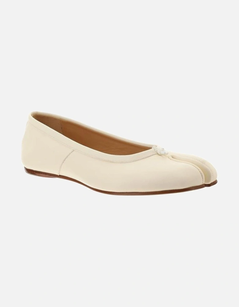 Calfskin Tabi Ballerinas with Press-Stamped Logo Women - White Shoes