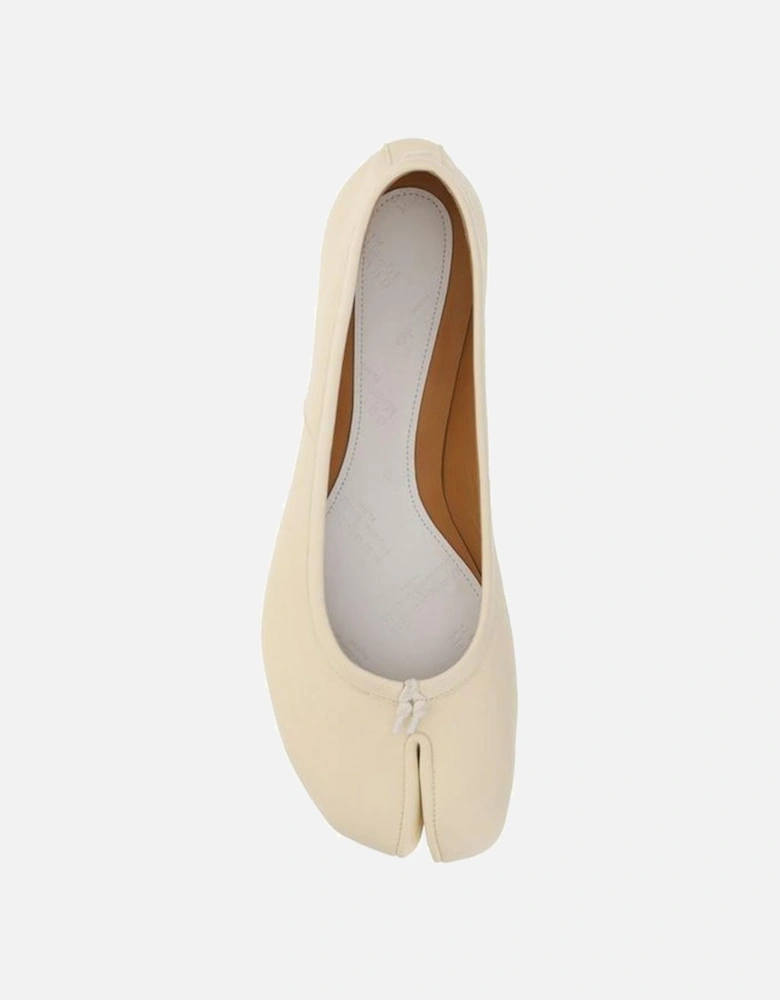 Calfskin Tabi Ballerinas with Press-Stamped Logo Women - White Shoes