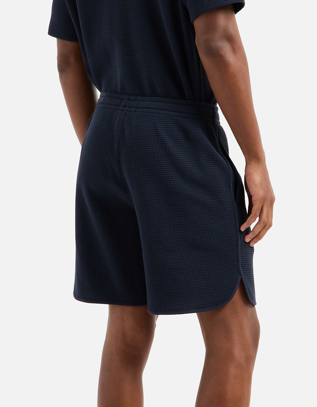 Waffle Jersey Lounge Shorts Navy Blue