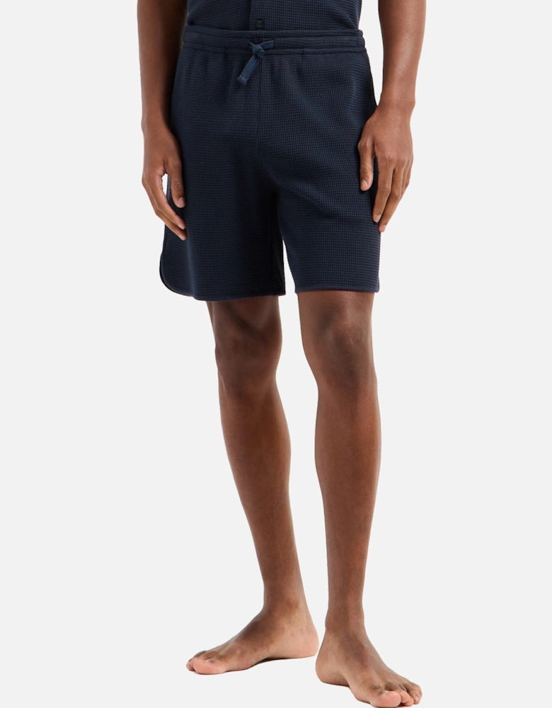Waffle Jersey Lounge Shorts Navy Blue