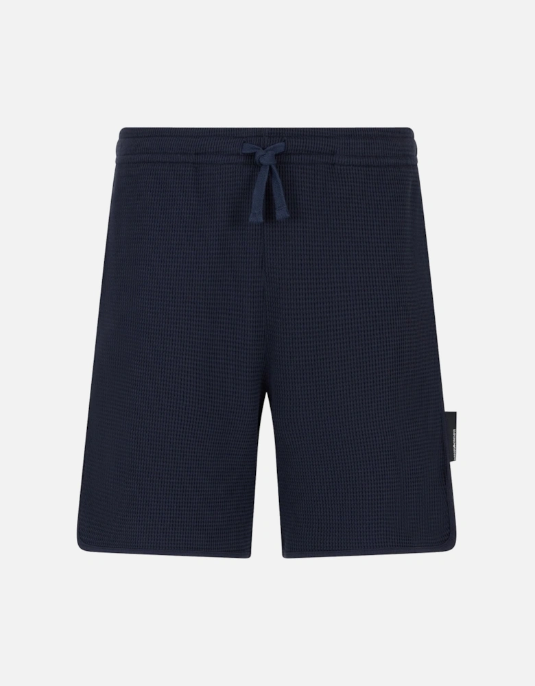 Waffle Jersey Lounge Shorts Navy Blue