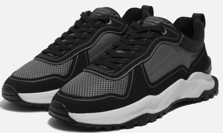 Leo Carillo Ballistic Nylon Mesh Black Runner Sneaker