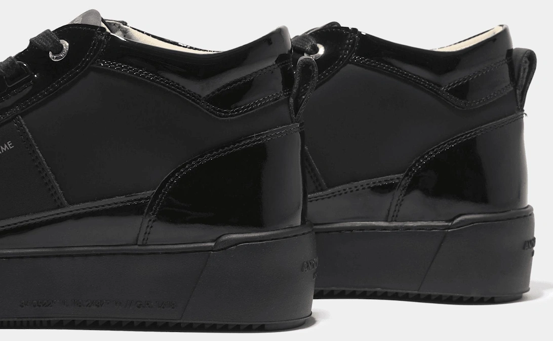 Point Dune Gomma Black Patent High Top Sneaker