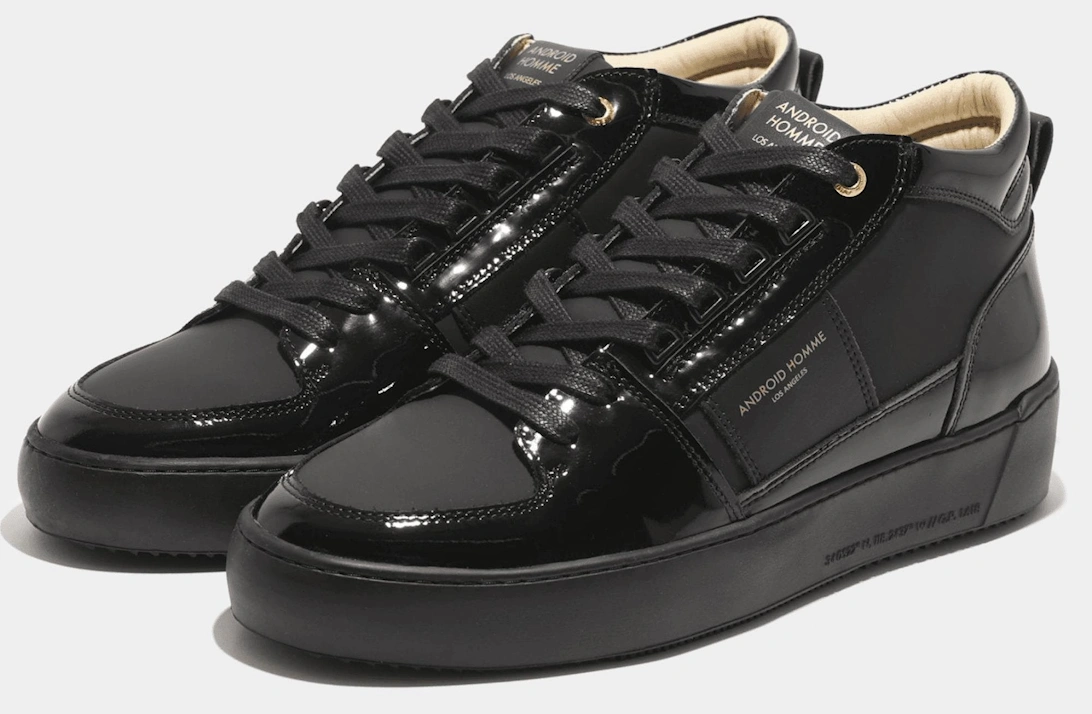 Point Dune Gomma Black Patent High Top Sneaker