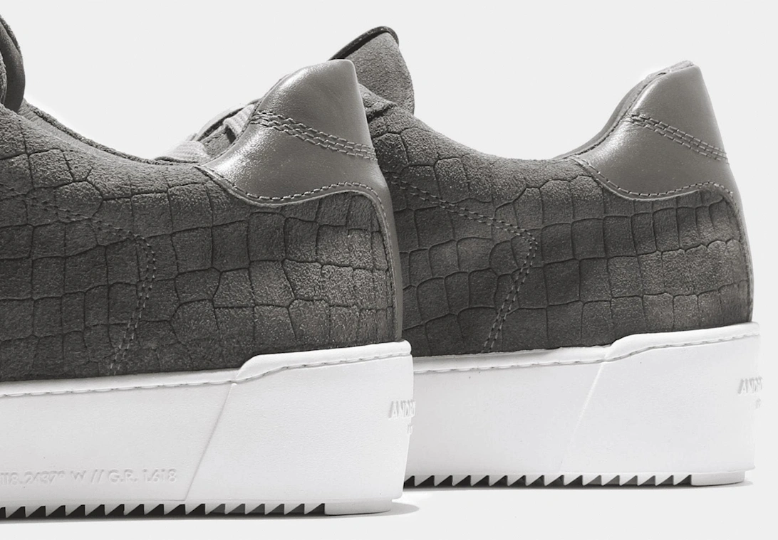 Zuma Caiman Croc Grey Suede Trainer