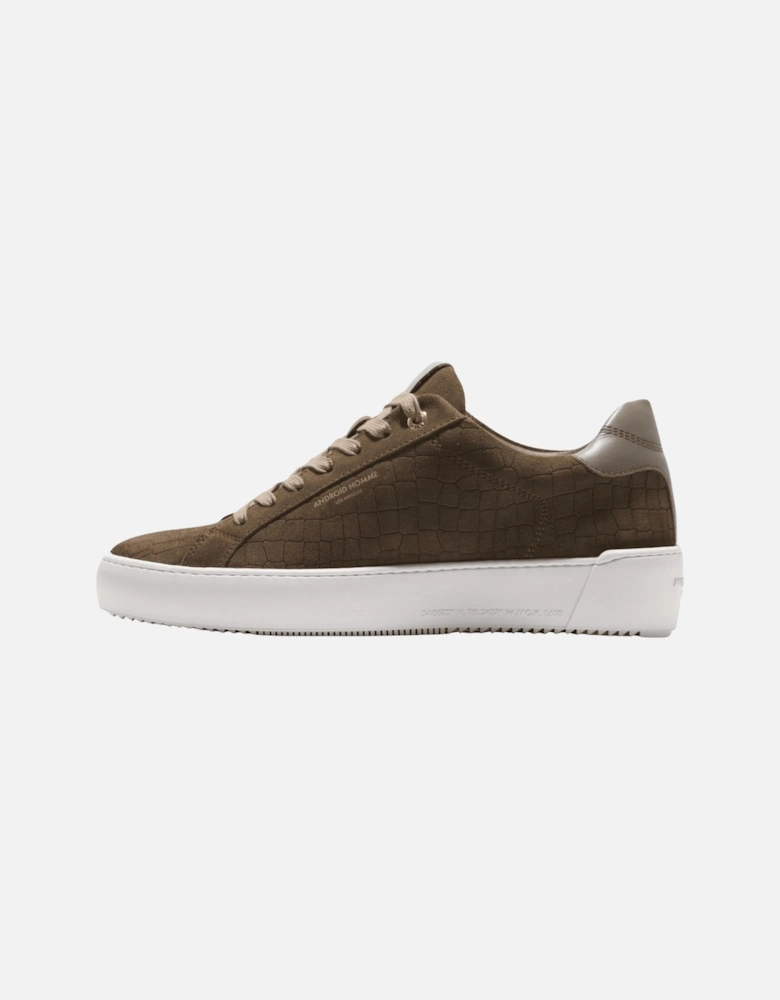Zuma Caiman Croc Brown Suede Trainer