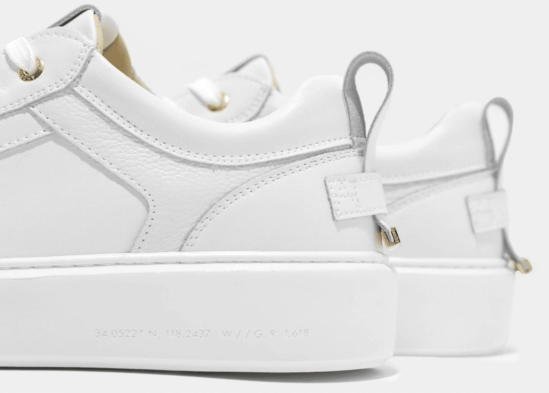 Venice Oversized Gold Hardware Leather White Sneaker
