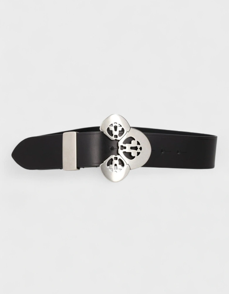 Adaria Sculptured Buckle Belt Black