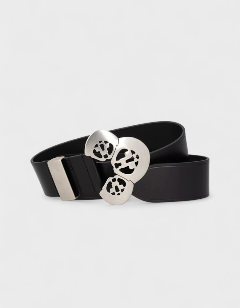 Adaria Sculptured Buckle Belt Black