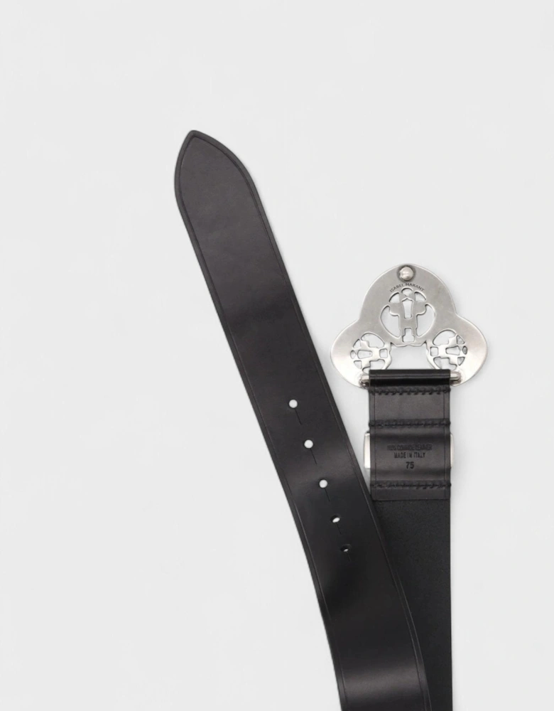Adaria Sculptured Buckle Belt Black