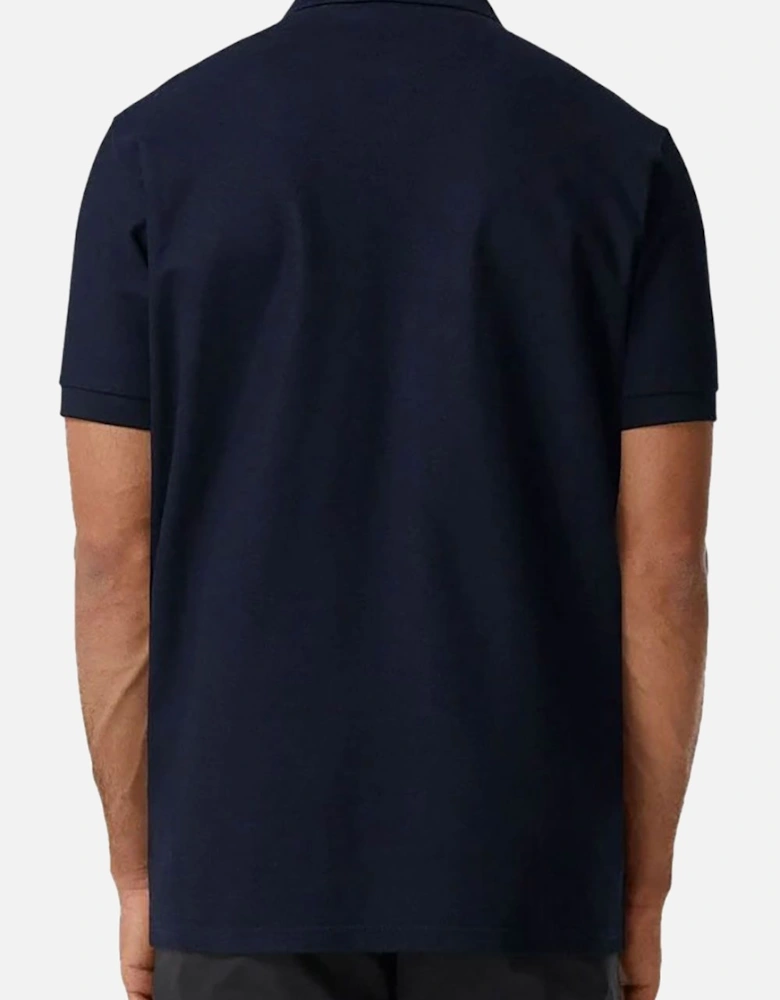 Men's Navy Embroidered Oversized Logo Piqué Polo