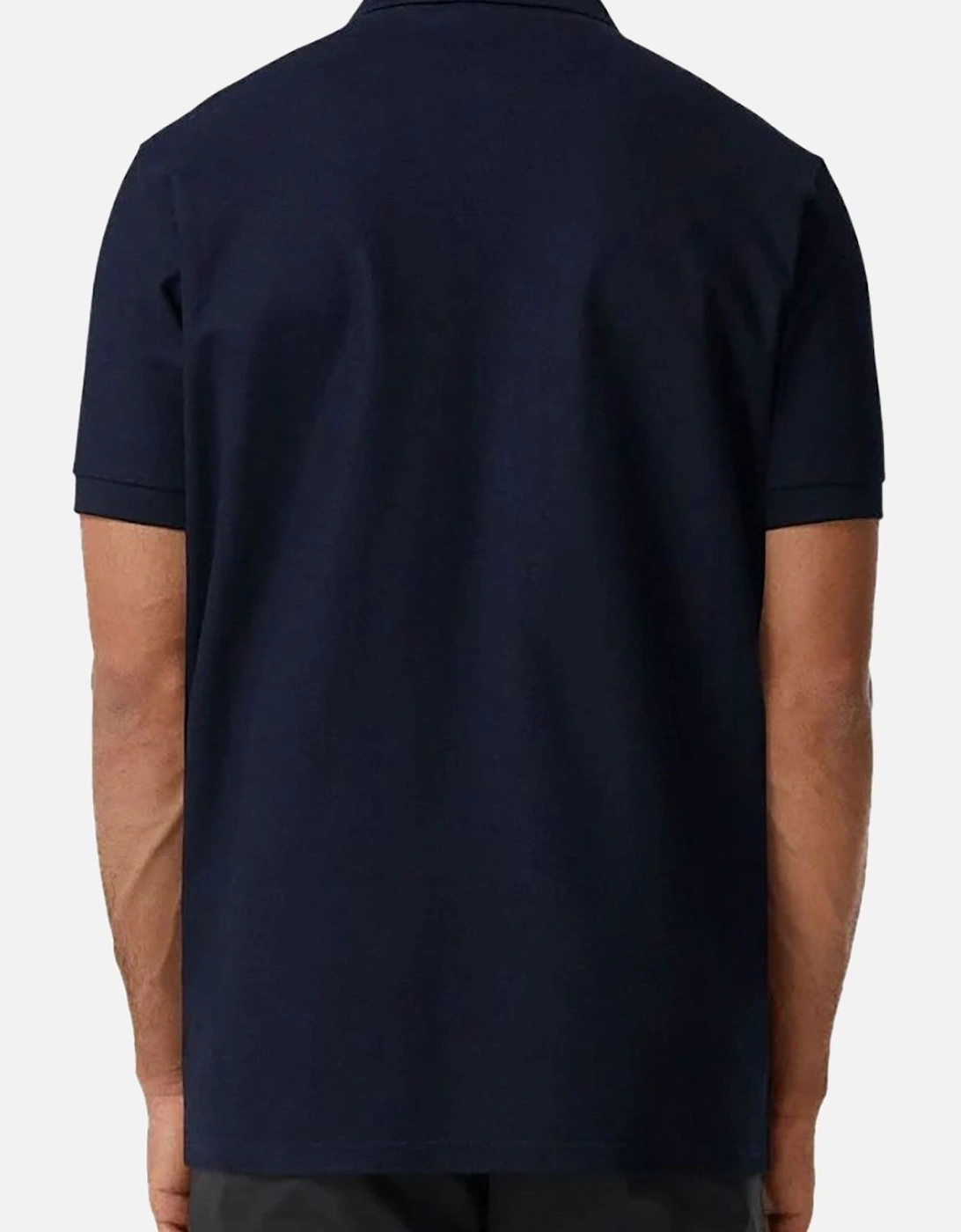 Men's Navy Embroidered Oversized Logo Piqué Polo