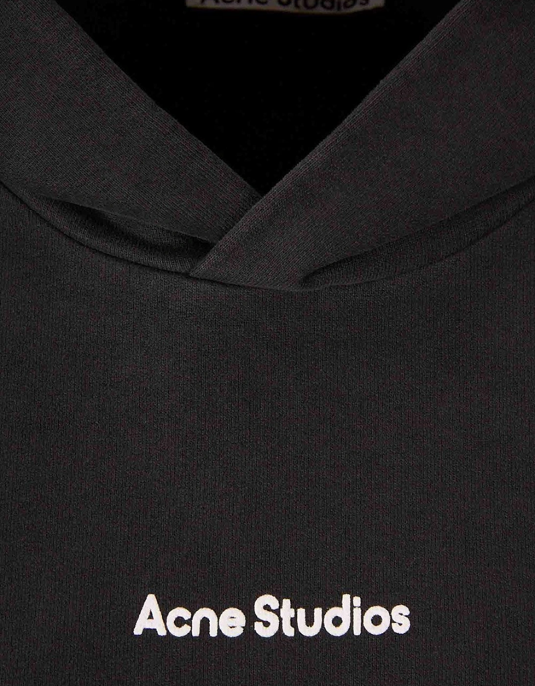 Men's Black Franklin Stamp Oversized Logo Print Hoodie